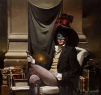 Figura con máscara azul 